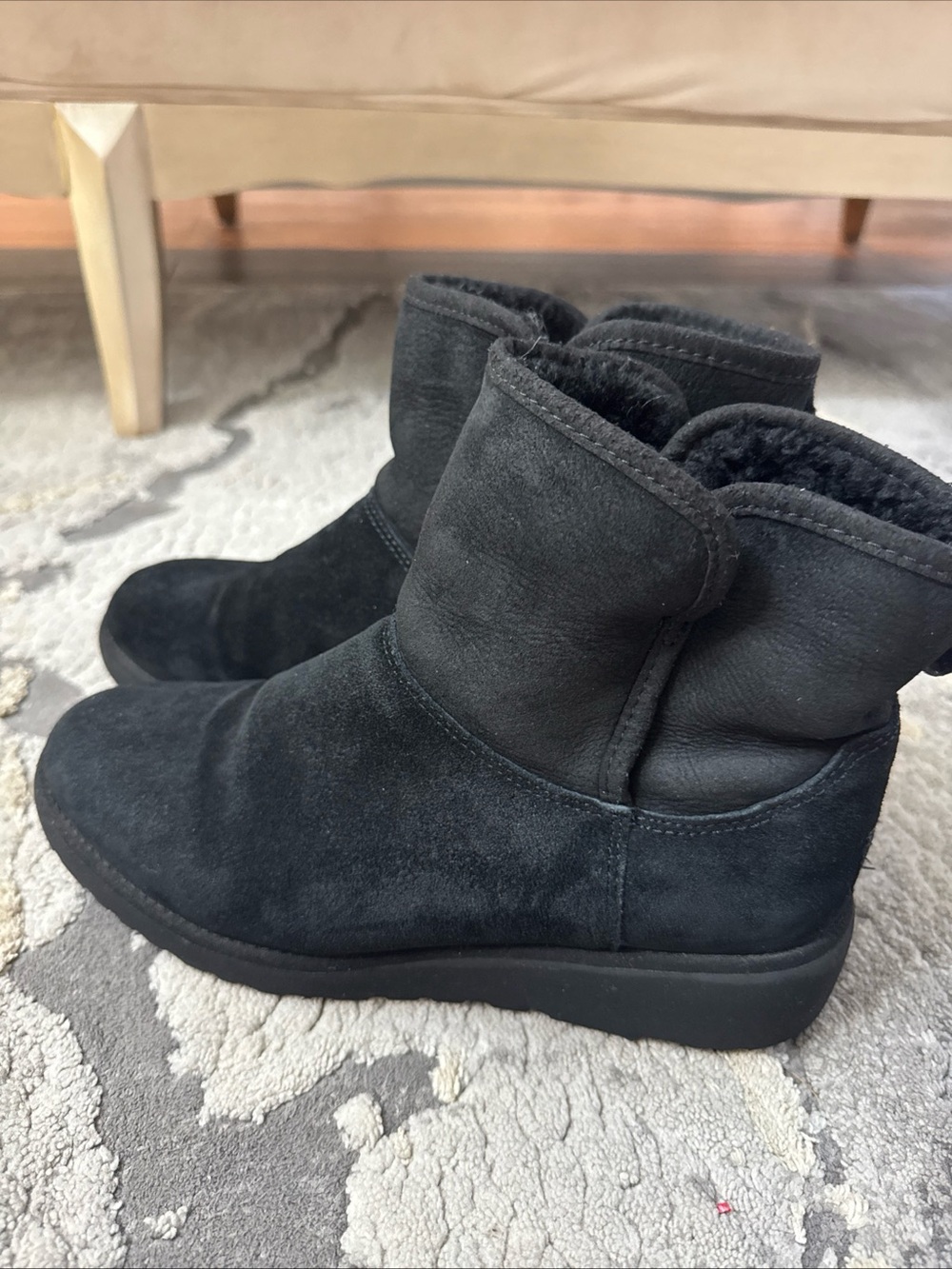 Women's Black Ugg Boots, Wedge, Size 7